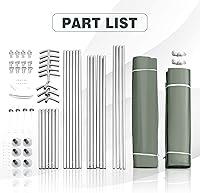 Vista 7 de ERGOMASTER Refugio de almacenamiento para cochera exterior de 7 pies x 12 pies, marco de metal y cubierta impermeable antidesgarros Ripstop