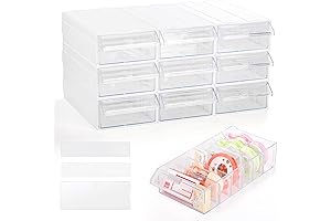 9 Pack Parts Drawer Organizer with 21 PCS Dividers and Tag Cards