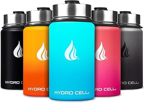 Miniatura 78 de HYDRO CELL Botella de agua aislada de acero inoxidable con pajilla, para bebidas frías y calientes, frasco de vacío de metal con tapa de rosca y