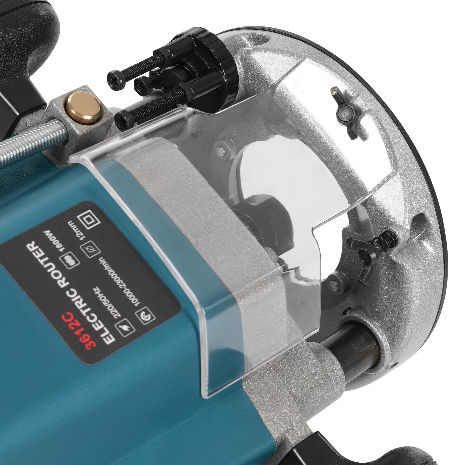 Frezarka do frezarki górnowrzecionowej 2200 W, elektryczna ręczna frezarka górnowrzecionowa, frezarka krawędziowa, do drewna, kompaktowy router do drewna, z 15 frezami, 10000-23000 obr./min, 6