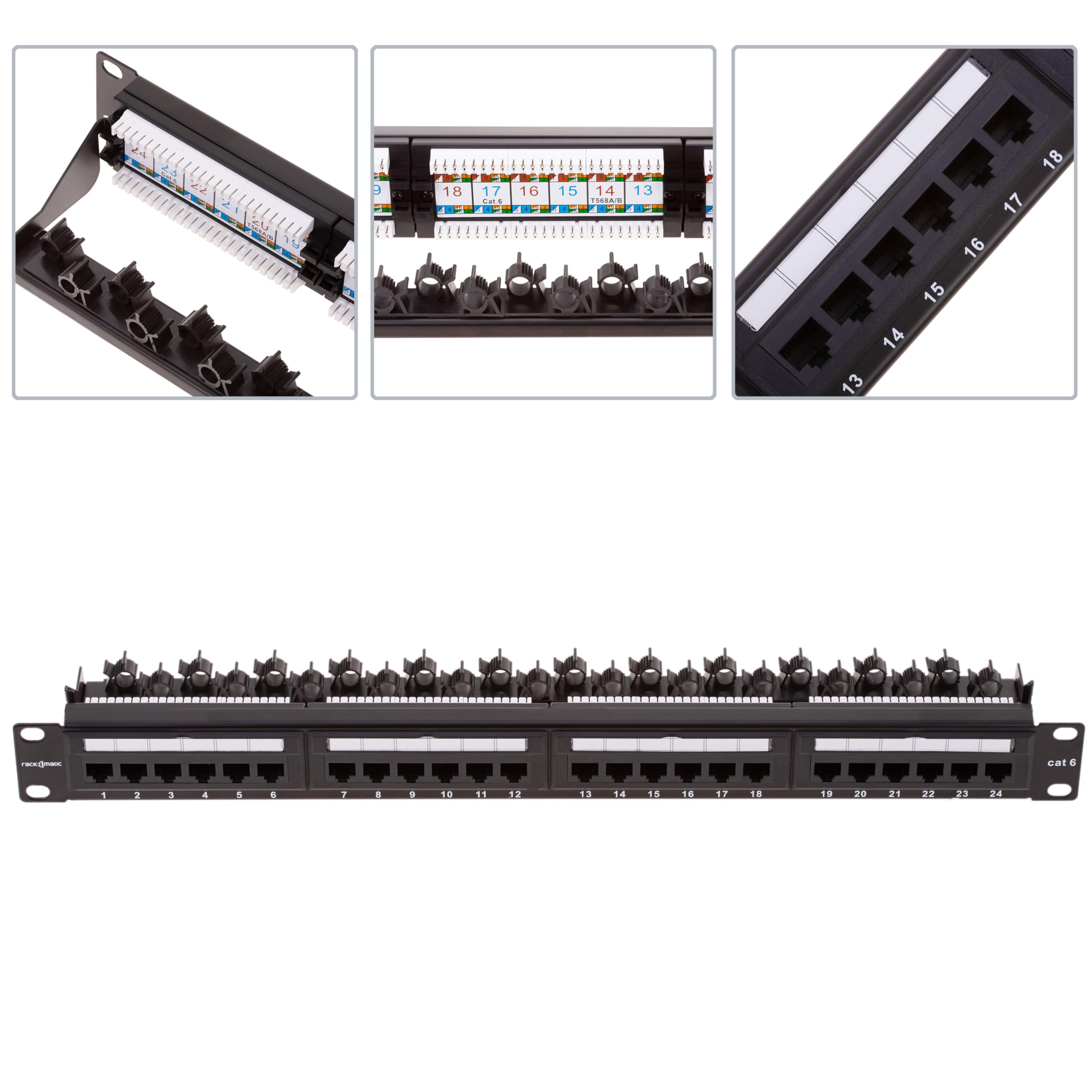 RackMatic - Patch panel 24 x RJ45 UTP cat.6 1Gb Ethernet