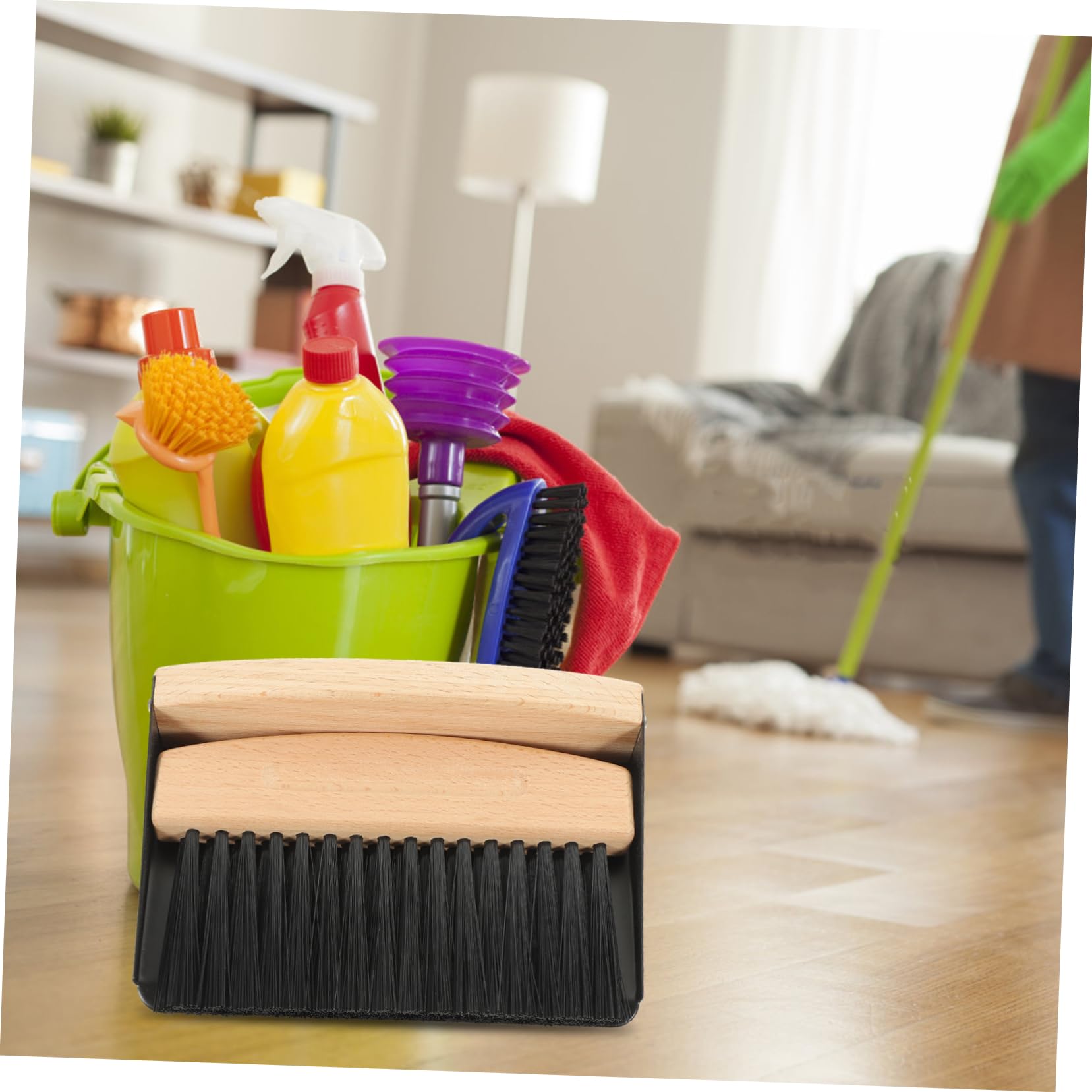 PRETYZOOM 1 Set Broom Dustpan Set Cleaning Brush Multi-Function Mini Dustpan Convenient Mini Broom and Dustpan Small Brush and Dustpan Keyboard Combination Beech Desktop Portable