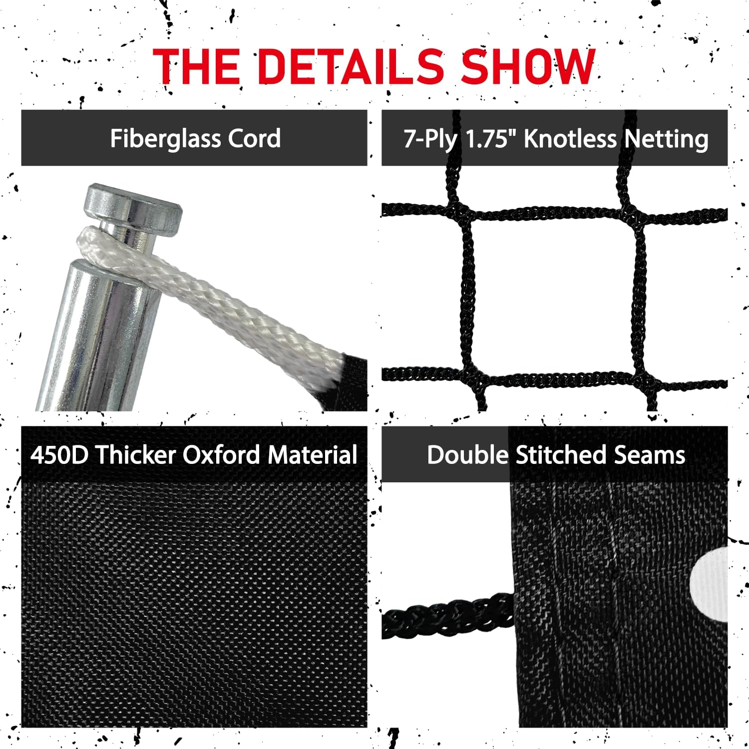 6x6 ft Football Trainer Throwing Net, Training Target Practice with 4 Targets, Includes Carry Bag and Ground Stake, Black and Red, Great for Kids and Youth