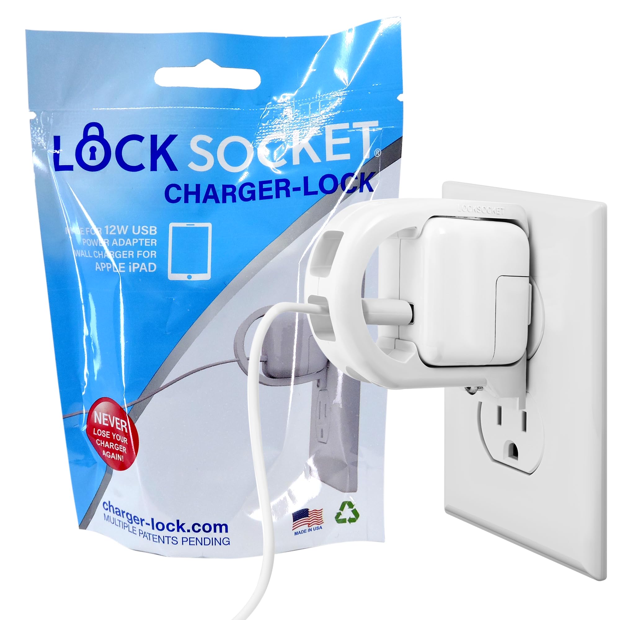Lock Socket Charger Lock12W Anti-Theft & Child-Safe Phone Charger Lock System for Apple iPhone 16/15/14/13/12/11/ X/MAX/XR/ 8/6/7/ XS, iPad, iPod