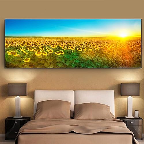 Miniatura 4 de Atardeceres de girasol carteles e impresiones de paisajes naturales Panorama arte de pared escandinavo para la decoración del hogar de la sala de