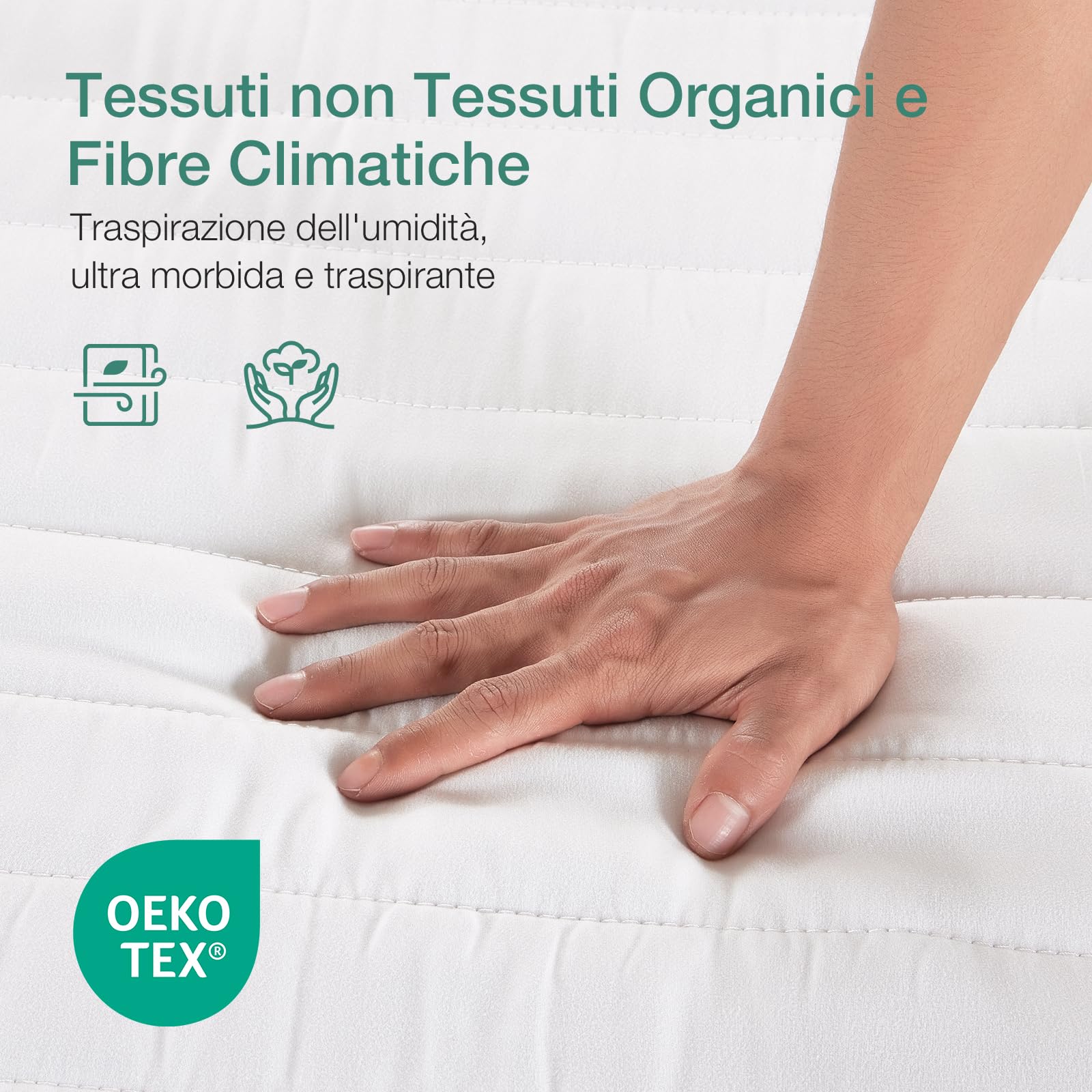 Novilla Materasso 160x200, Materasso Matrimoniale in Schiuma a Onde in Fibra di Bambù a 7 Zone 18cm, Durezza Media Supporto Perfetto Assorbente e Traspirante