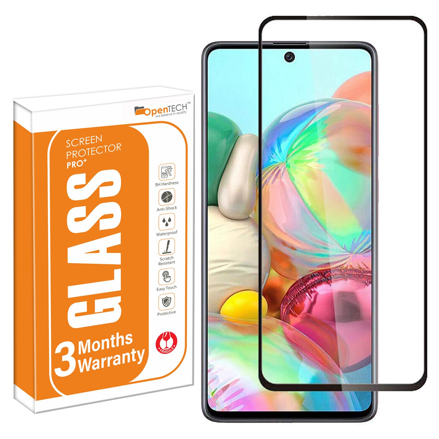 OpenTech® Military-Grade Tempered Glass Screen Protector Compatible for Samsung Galaxy S22 5G / S23 5G with Edge to Edge Coverage and Easy Installation kit