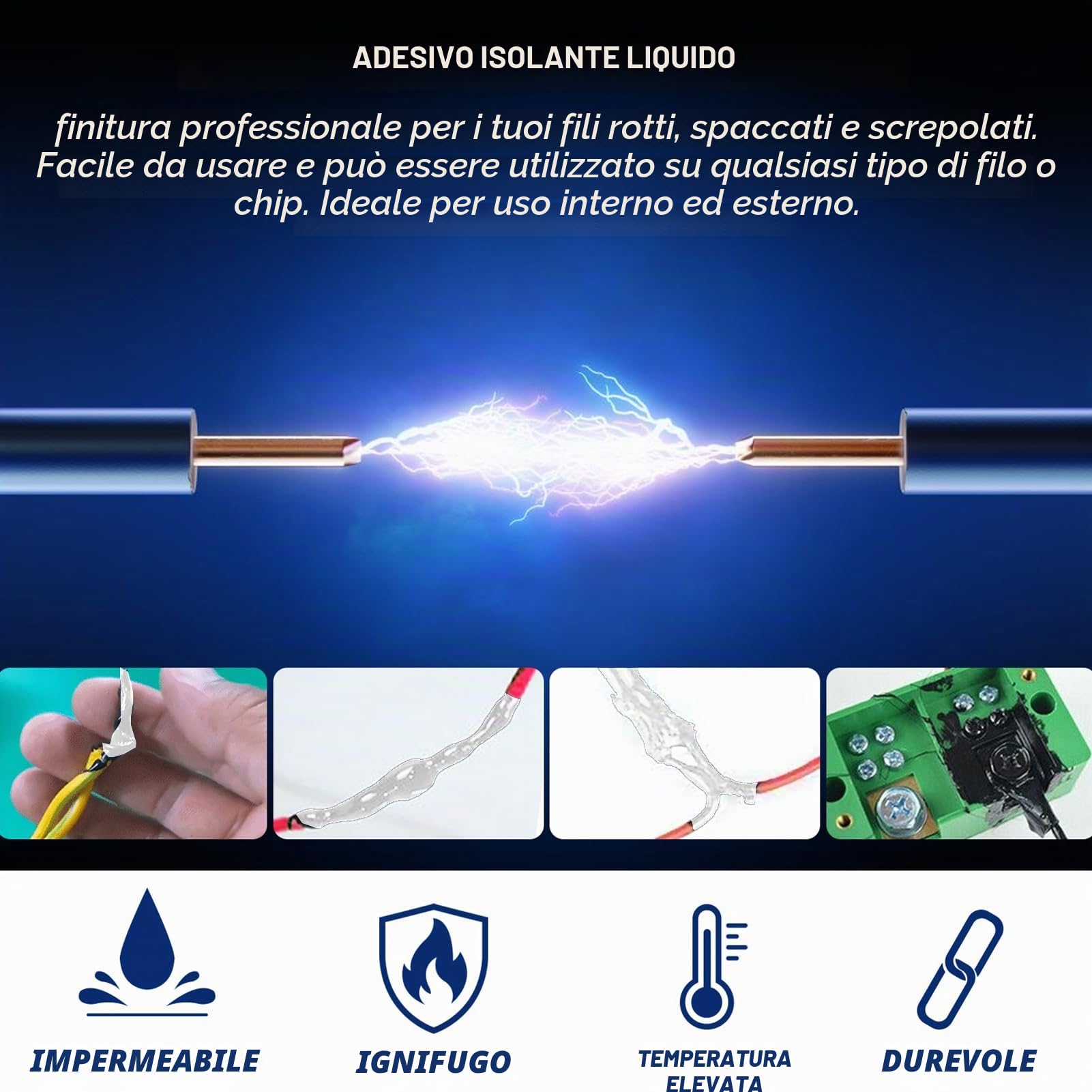 Rivestimento In Gomma Isolante Liquido, Nastro Elettrico Liquido, Colla Isolante Liquido Impermeabile Ad Asciugatura Rapida, Colla Ignifugo Resistente alle Alte Temperature-50ml. (Nero)