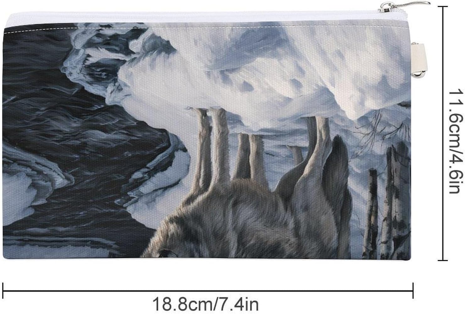 Gray Wolves Winter Snow River Coin Purse Change Purse Pouch Wallet