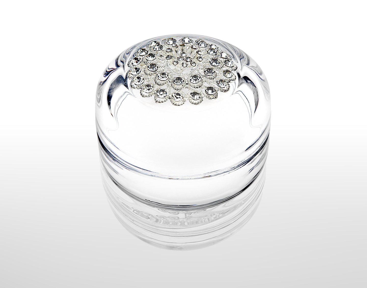 Studio Silversmiths Round Covered Box W/ Silver Jewel