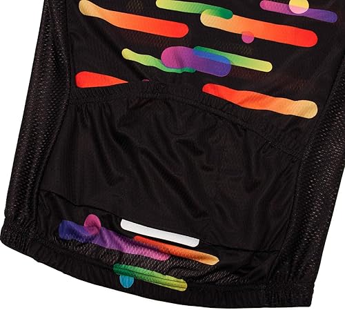 Miniatura 7 de Camiseta de ciclismo para mujer, manga corta y pantalones cortos de ciclismo acolchados para verano