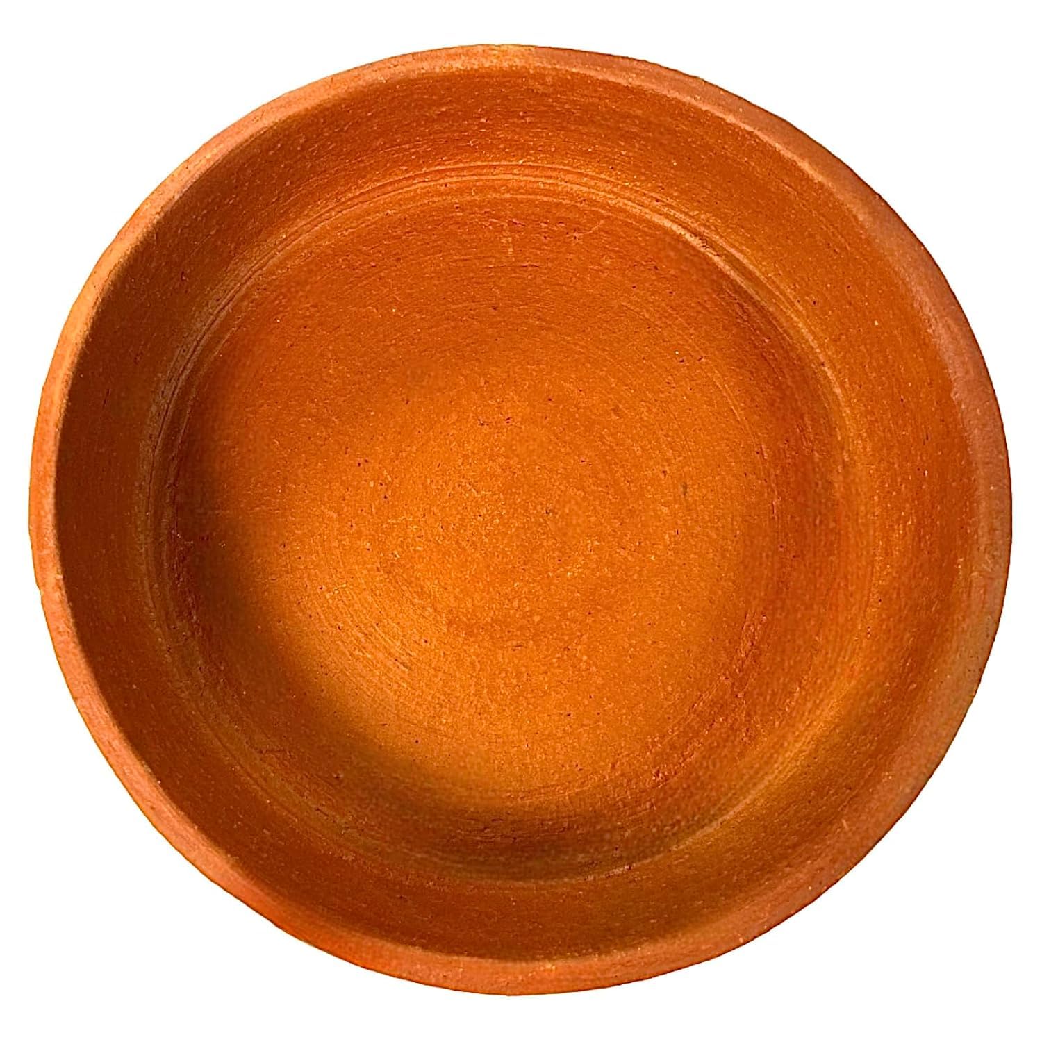 ZENRISE® Terracotta Clay Bird Feeder Water Pot, Bath tub for cage and Garden Birds, Medium Size, Brown, 15 cm