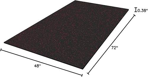 Miniatura 36 de IncStores Tapete prémium de 4 x 6 pies, tapete de ejercicio de goma vulcanizada, alfombrillas de alta densidad para suelo de gimnasio, gimnasio