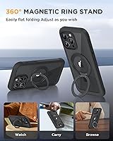 Vista 989 de Miracase Funda magnética para iPhone 14 de 6.1 pulgadas, protector de pantalla de vidrio templado integrado + protector de lente, compatible