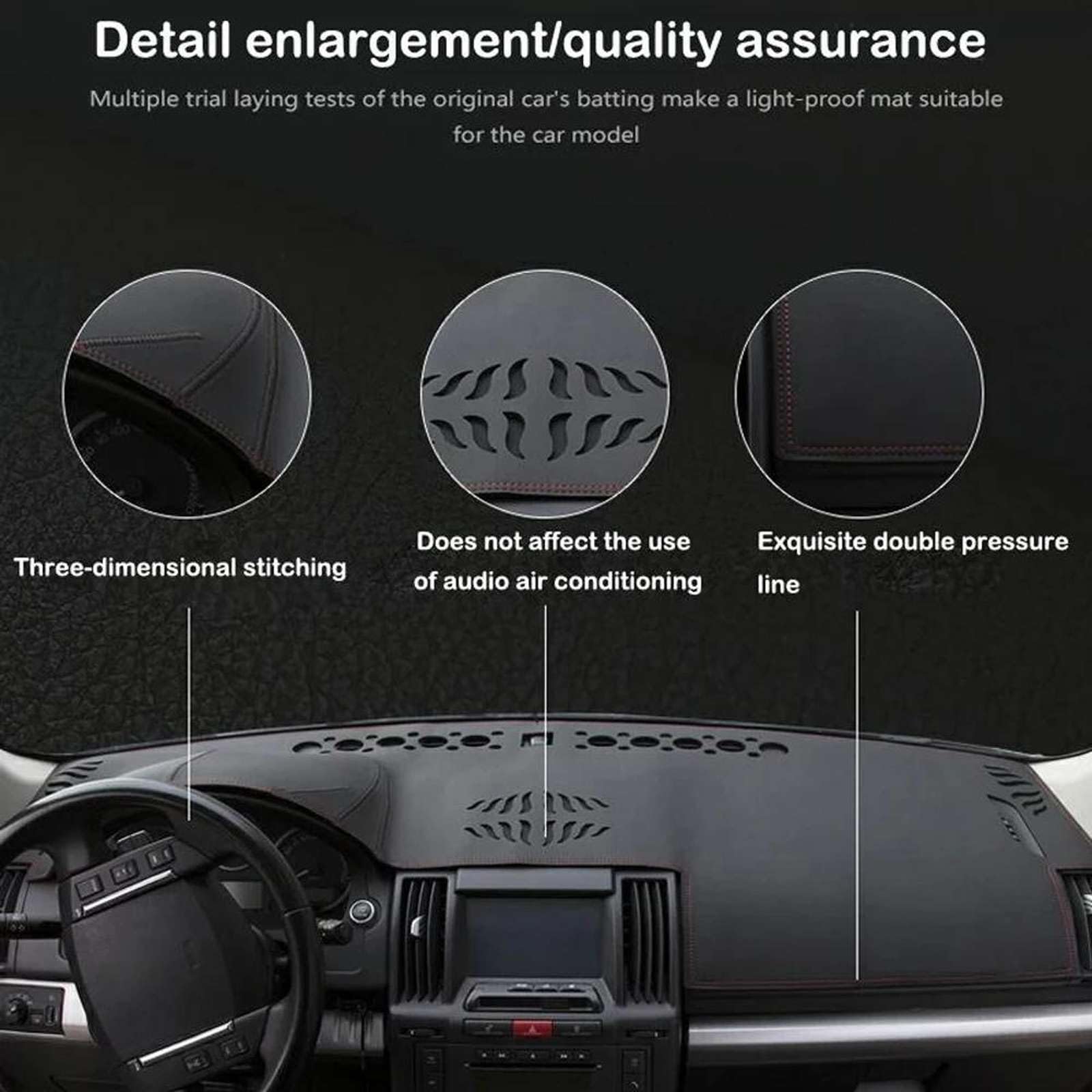 LXURY Tappetino per cruscotto in Pelle, Adatto per Land Rover LR3 Discovery 3 2005 2006 2007 2009 Accessori