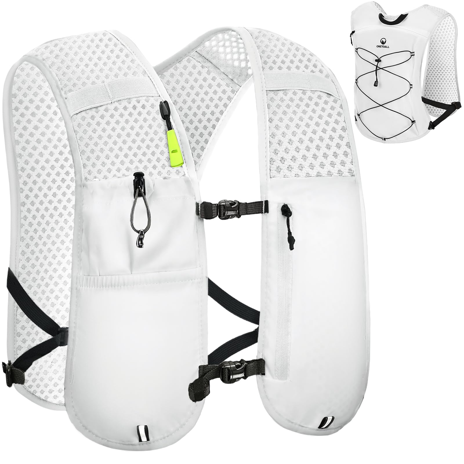 ONETOALL Running Vest Women, Lightweight Hydration Vest Mens, Breathable Running Backpack Gifts for Trail Running, Marathon, Cycling, Hiking, Skiing