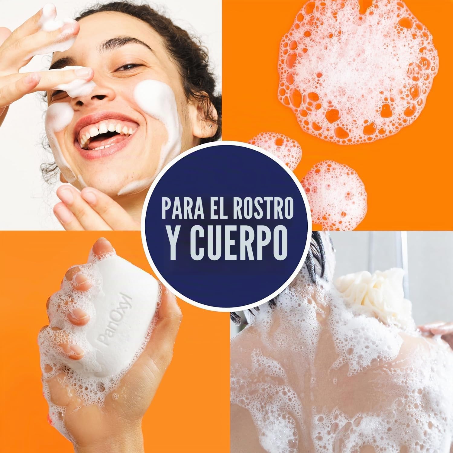 Set de cuidado de la piel: contiene jabón PanOxil para el acné Bar 113,4 g – Limpiador facial y corporal vegano y guante de baño LuxPaks