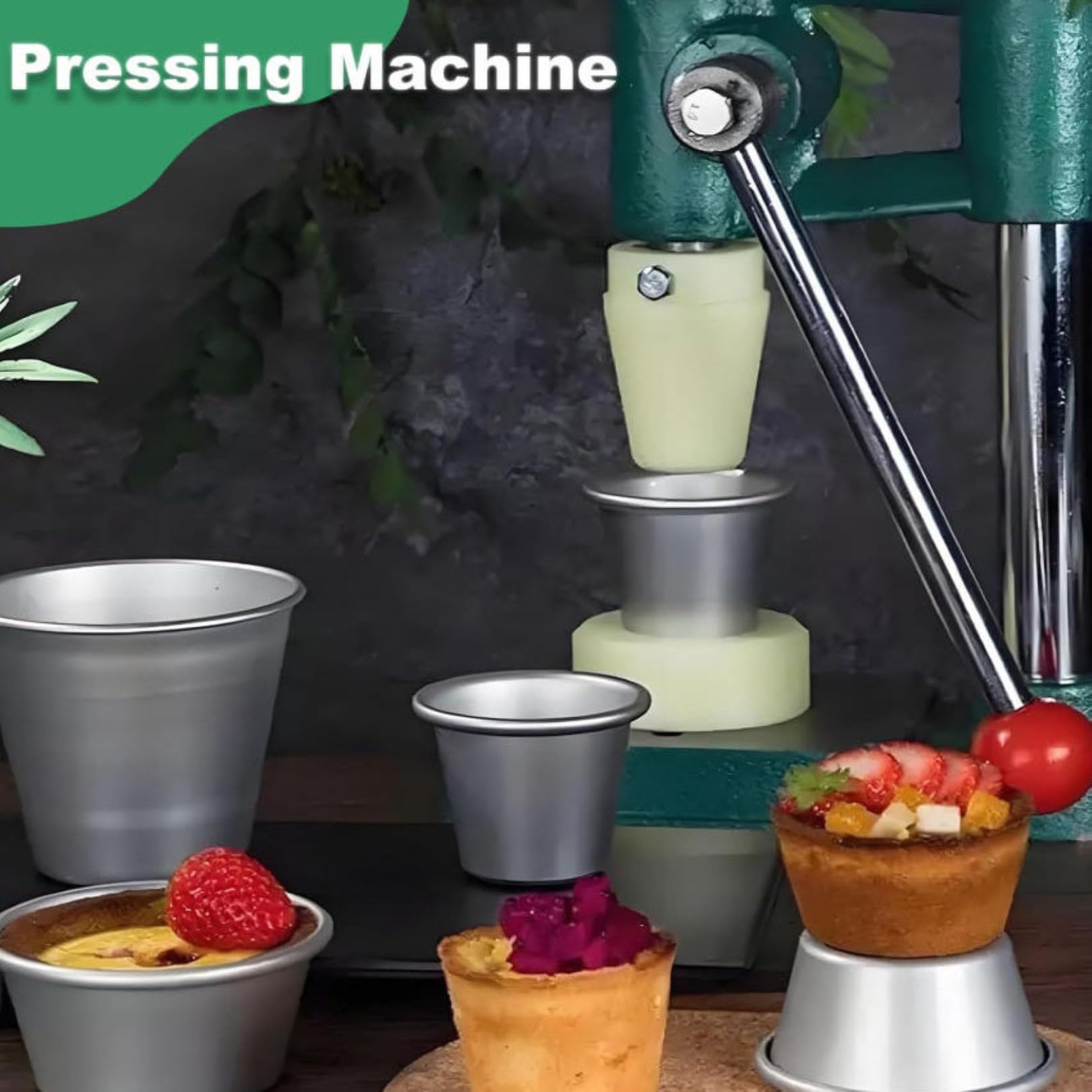 Pressa per torte manuale, pressa a mano con base in ghisa per cuocere torte alla crema pasticcera, perfetta per uso domestico e ristorante