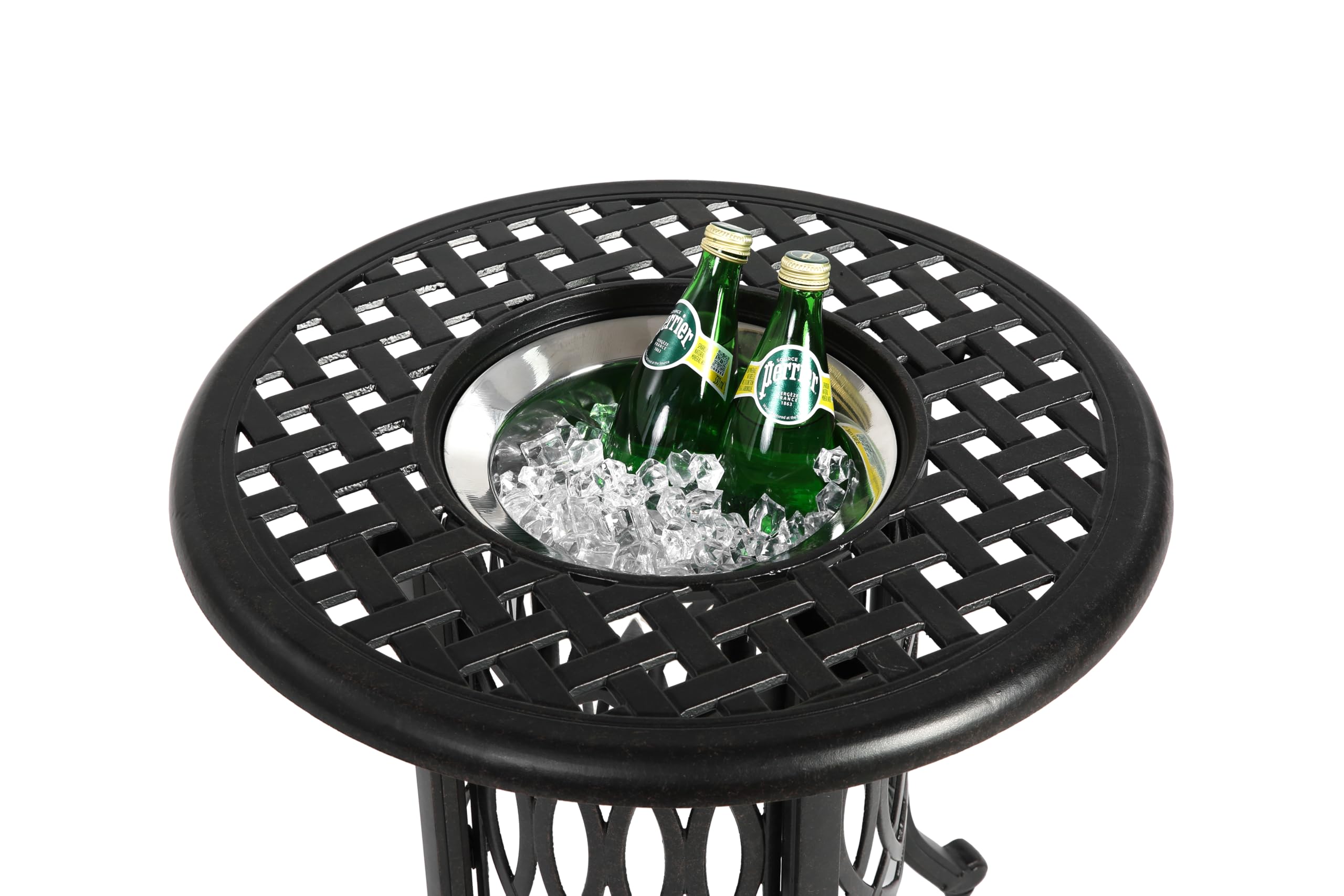 Mesa Bistro Cuadrada de Aluminio para Exterior, 55x49 cm, Resistente al Agua y Óxido, Fácil de Montar y Limpiar, para Jardín, Patio, Piscina