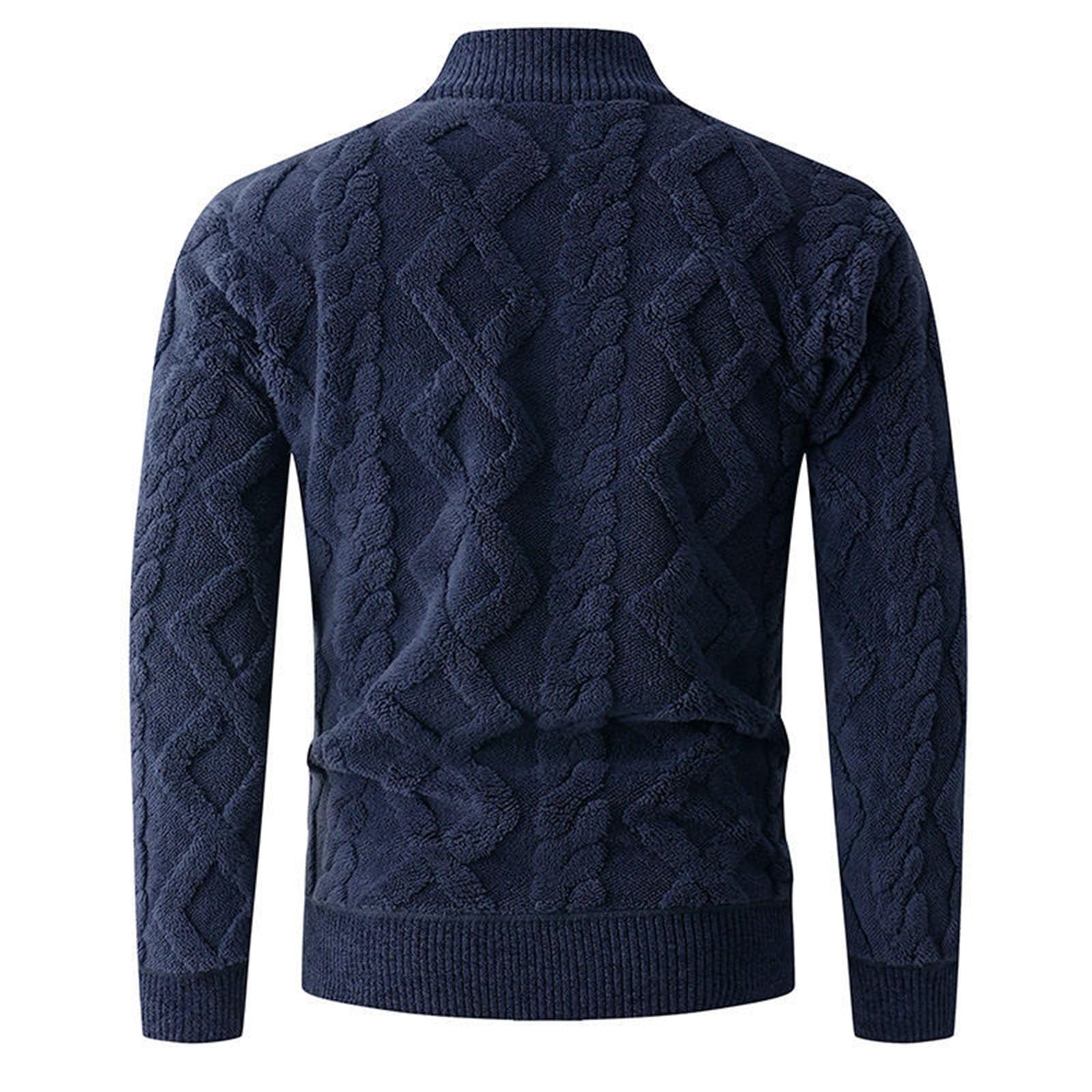Generisch Hybridjacke Damen Leicht Halb-Reißverschluss-Strickjacke mit Stehkragen und Strickdesign – bequeme, warme Winterjacke für einen lässigen Look