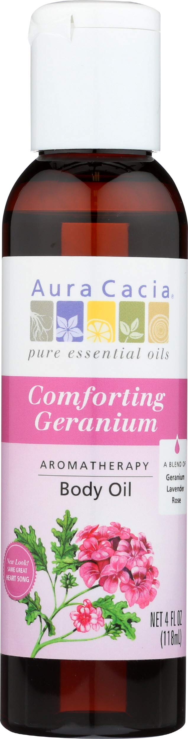 Aura Cacia Aromatherapy Body Oil Comforting Geranium - 4 Fl Oz