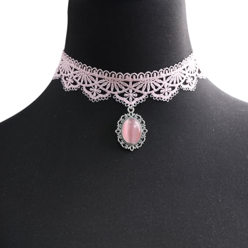 Pink Lace Choker Necklace Set, 10 Pieces2