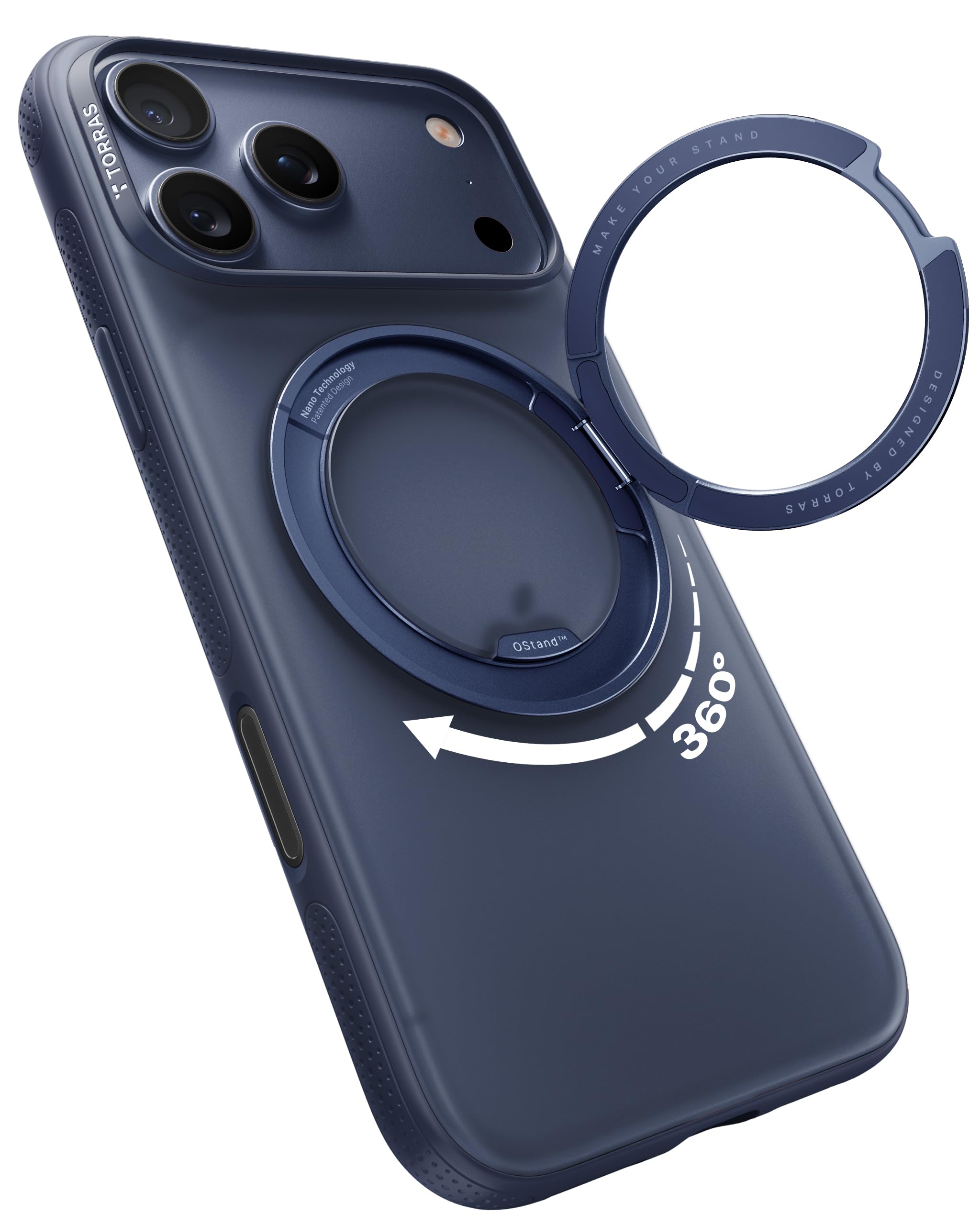TORRAS 360° Ostand R Fitness Hülle für MagSafe mit Kamerasteuerung Taste [Nr.1 Magnetkraft & Zertifiziert Militärischer Schutz & Flexibler Ständer]