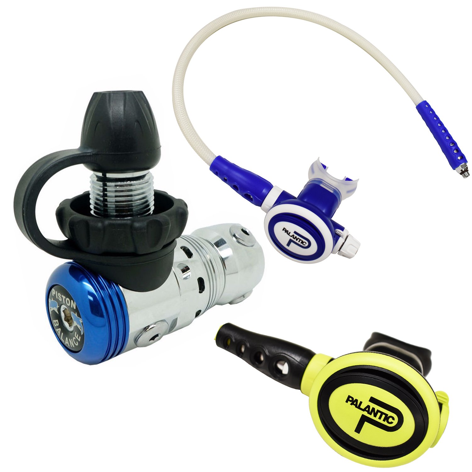 Palantic AS103 DIN Regulator & AS2061 Octopus Combo, Nitrox Compatible, Adjustable & Non-Adjustable Second Stages, 27