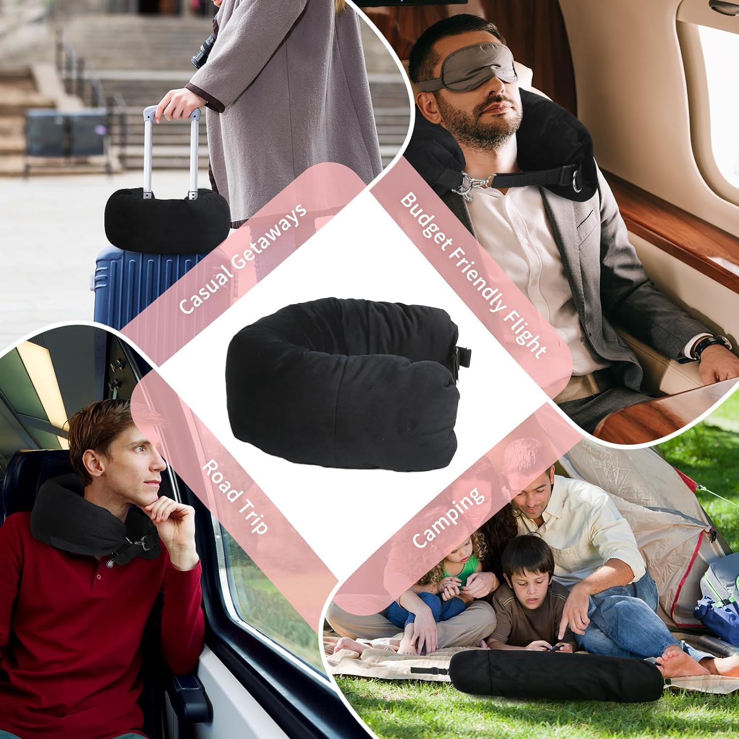Reisekissen Nackenkissen Flugzeug Füllbares Reisekissen Reise-Nackenkissen Mit Aufbewahrung Für Kleidung Reiseutensilien