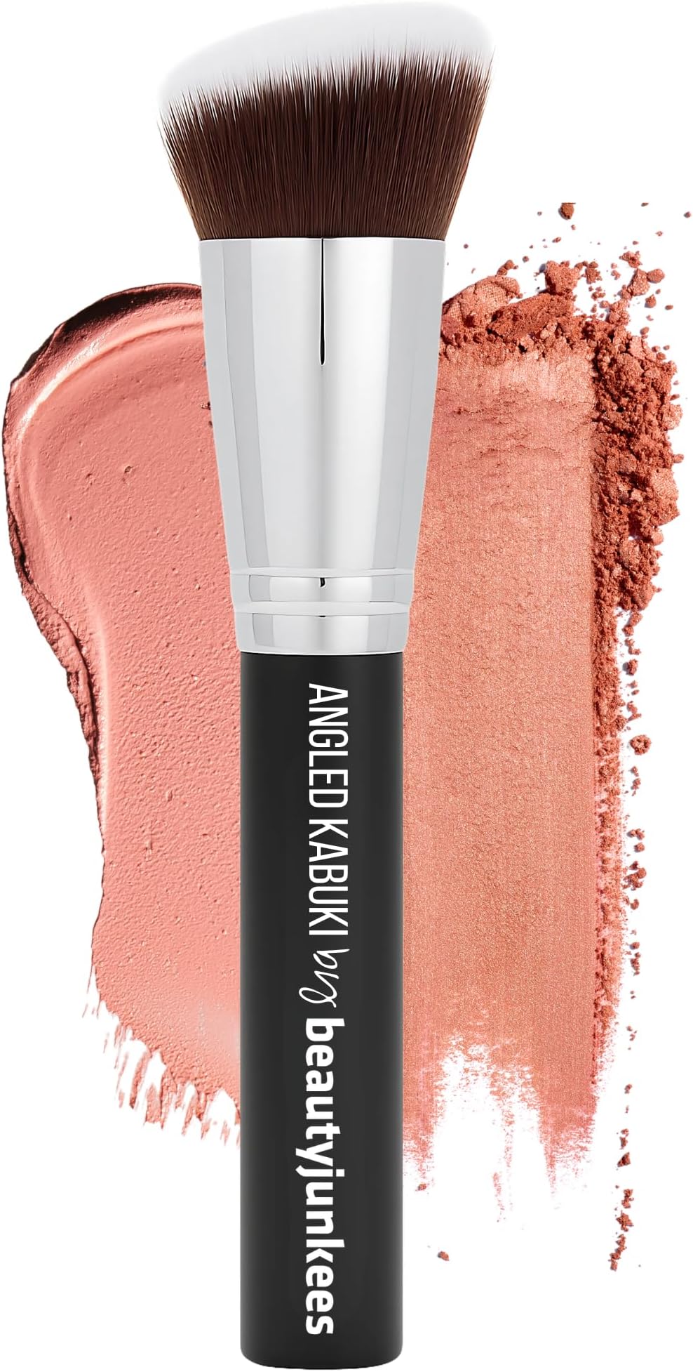 Angled Blush Brush for Cream, Liquid, Powder Makeup, Dense Synthetic Bristles to Stipple and Blend for Buildable Pigmented Color