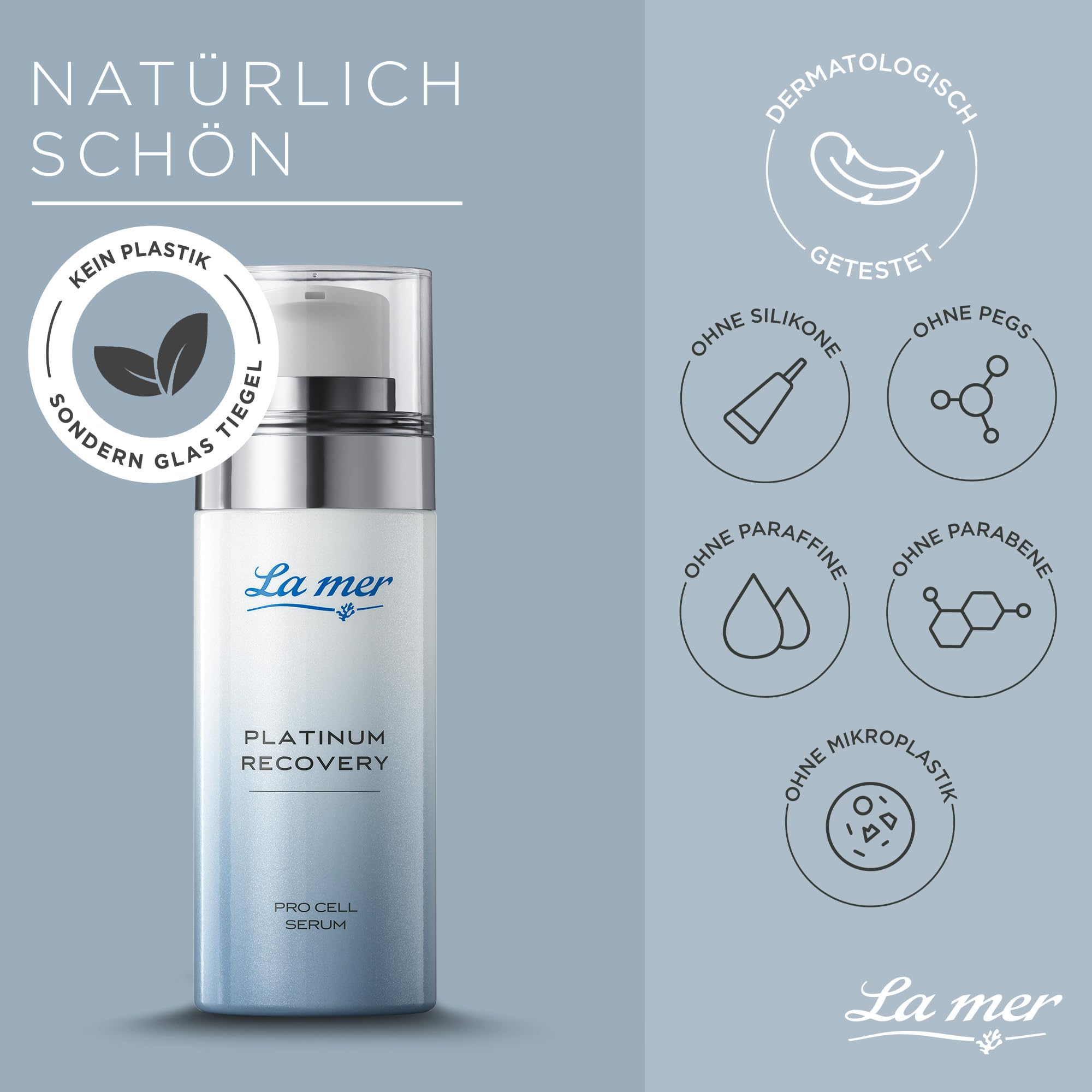 La mer Platinum Recovery | Pro Cell Serum 30 ml | Regenerierende Anti-Aging Pflege | Glättende Peptide für frischen Teint | Ohne unnötige Zusatzstoffe