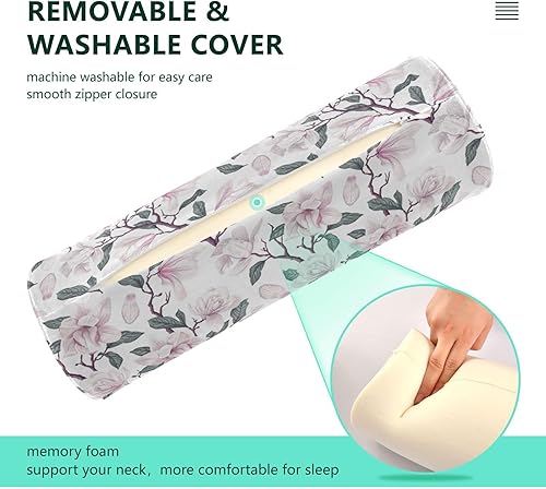 Miniatura 4 de Magnolia Floral Scandinavian Bolster Pillow for Legs Massage Table Neck Roll Pillow Sleeping Round Pillow Insert Roller Massage Bed Knee