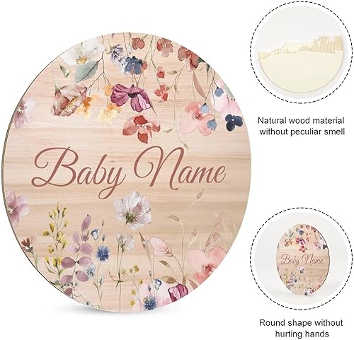 Miniatura 10 de Letrero de anuncio personalizado para recién nacido, letrero de anuncio de nombre de bebé para hospital, regalos de baby shower, para niñas recién