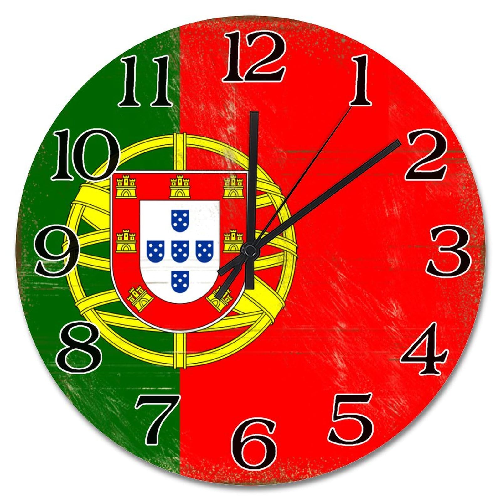 Horloge murale ronde Portugal silencieuse 25,4 cm