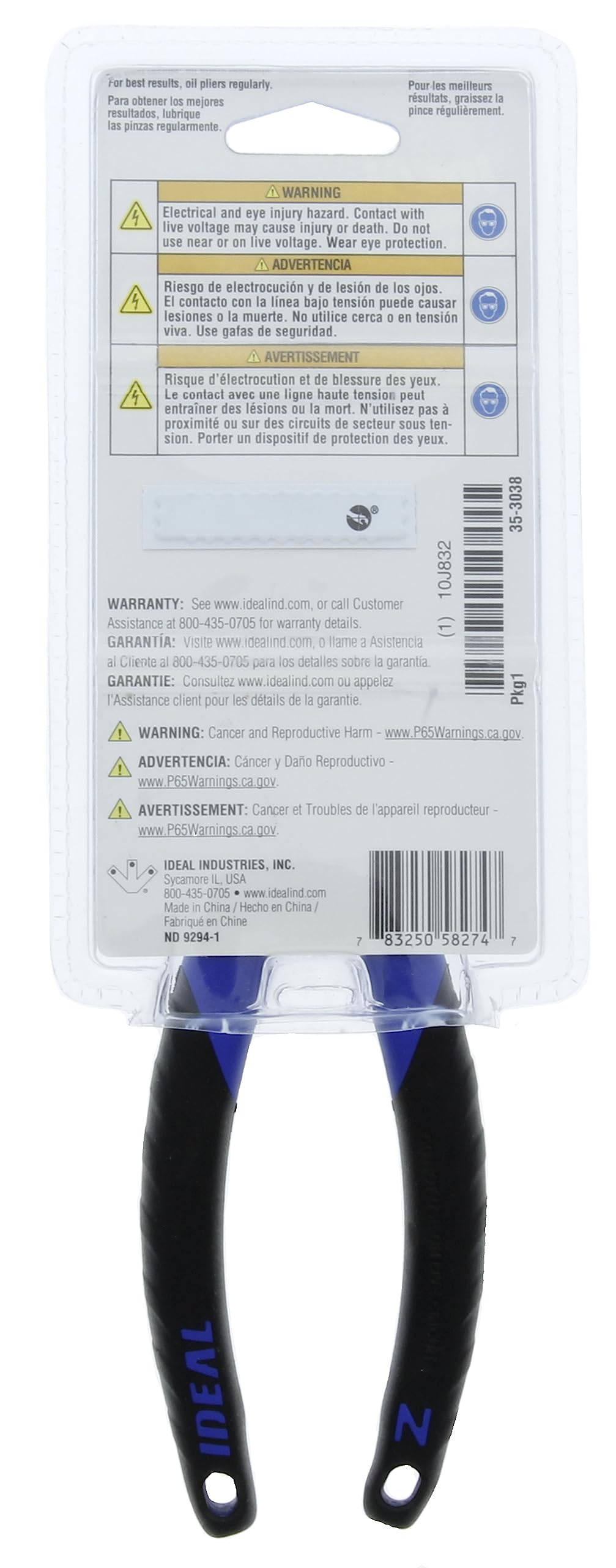 Ideal Industries smart-grip 21,6 cm pinze a becco lungo con taglierina