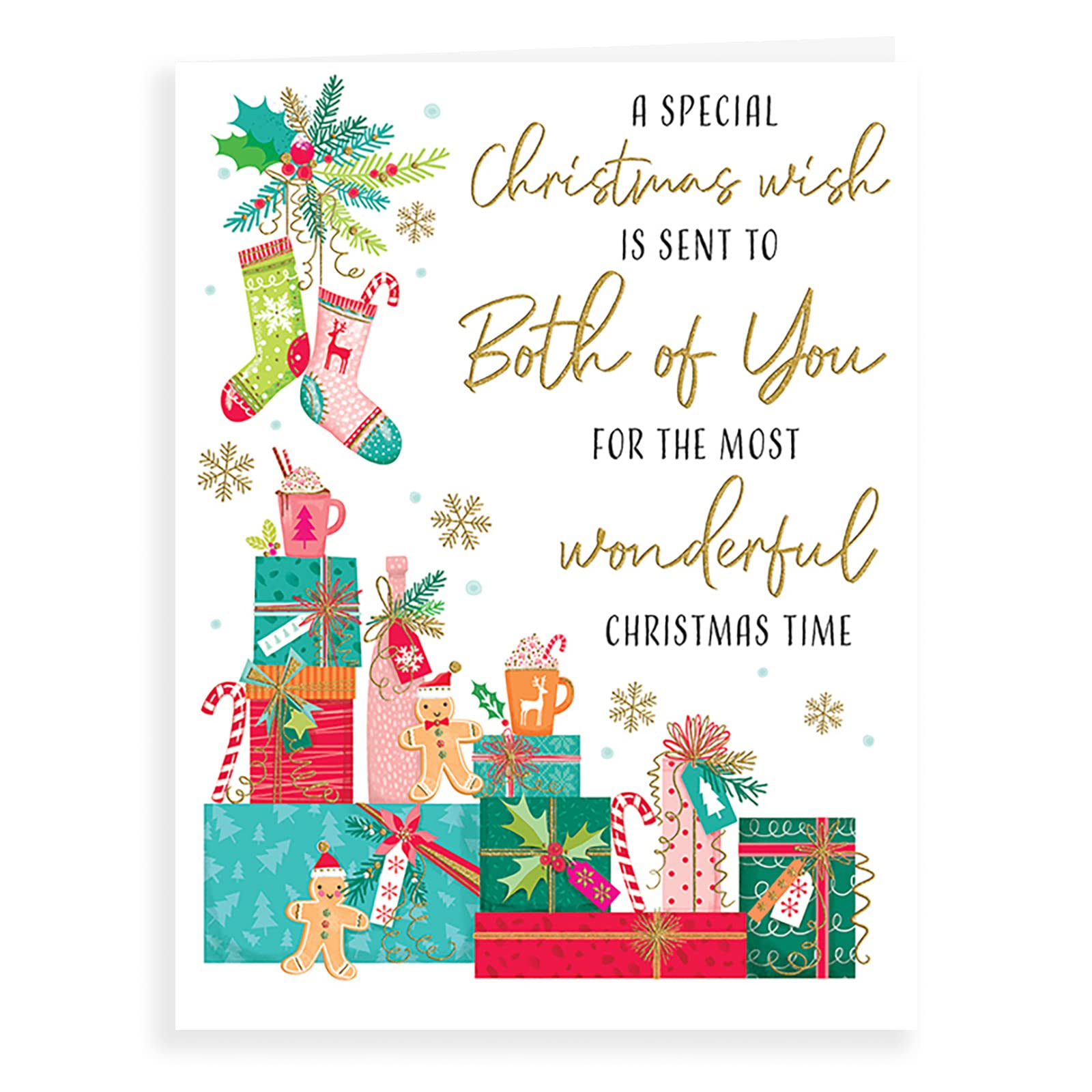 Piccadilly Greetings Modern Christmas Card To Both Of You - 8 x 6 inches