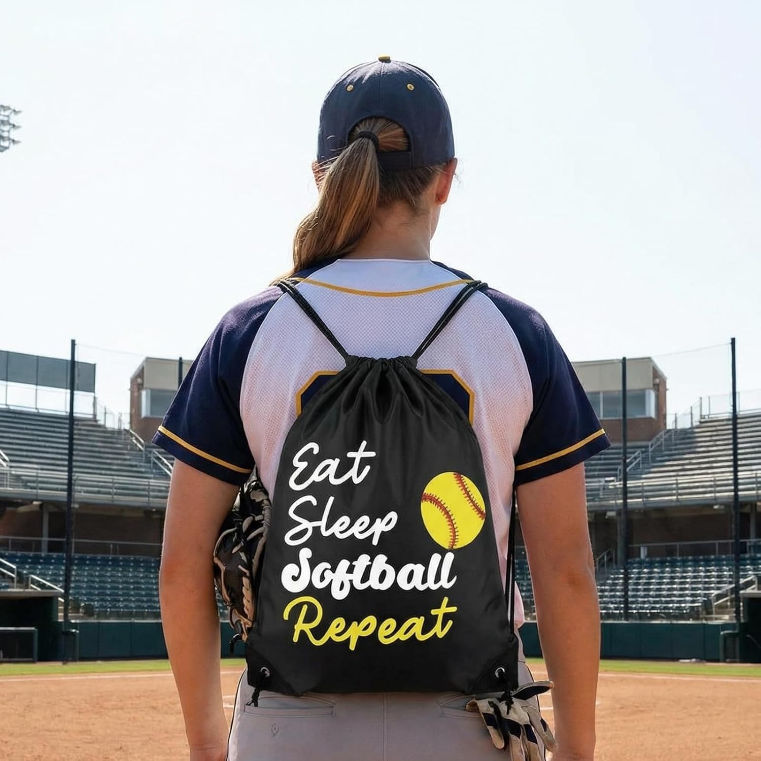 60 Pcs Softball Party Favors Goodie Bag Stuffers Gift Include 12 Drawstring Bags 12 Makeup Bags 12 Keychain 12 Hair Scrunchies 12 Bracelets for Softball Soccer Volleyball Party Supplies - Image 5