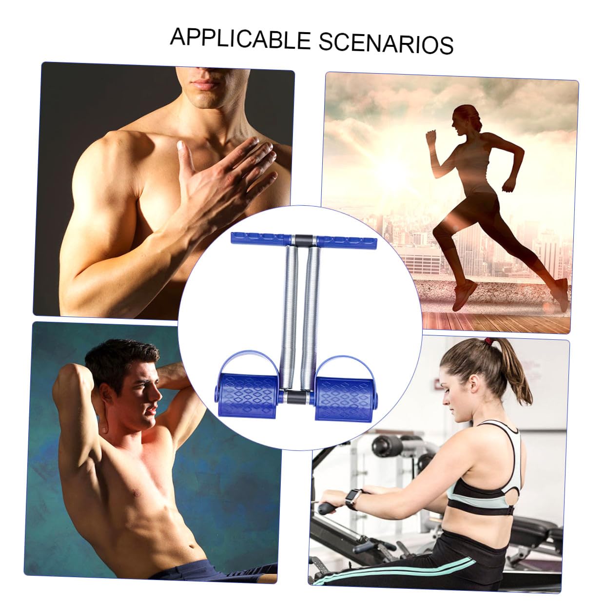 ibasenice Tenditore del pedale ginnico per le gambe attrezzature per l'allenamento delle gambe palestra attrezzature per il fitness fune di trazione in acciaio idoneità alla pedalata Black