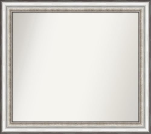 Amanti Art Espejo personalizado, espejo de baño plateado de salón, espejo de pared o espejo de tocador de baño sobre el fregadero (31.25 x 35.25
