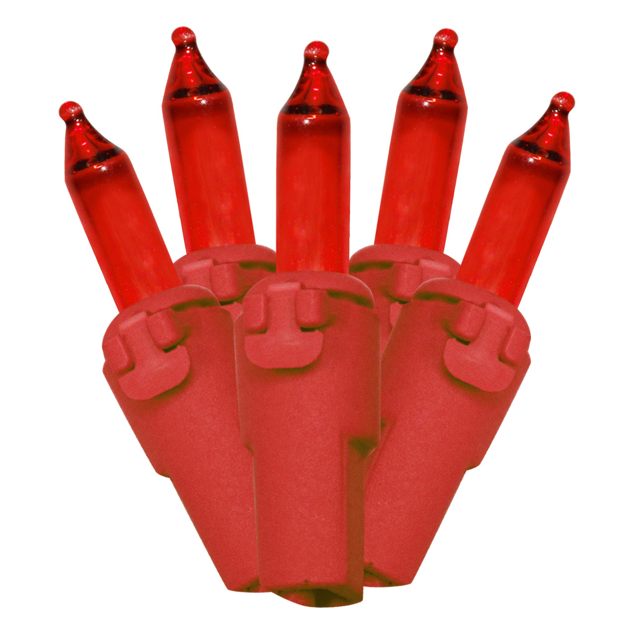 Brite Star 50 Lt Designer Series Mini Light Set, Red, Red Wire