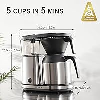 Vista 2 de Cafetera digital Bonavita BV1500TD para 5-tazas, acero inoxidable, BV1500TS, Acero inoxidable