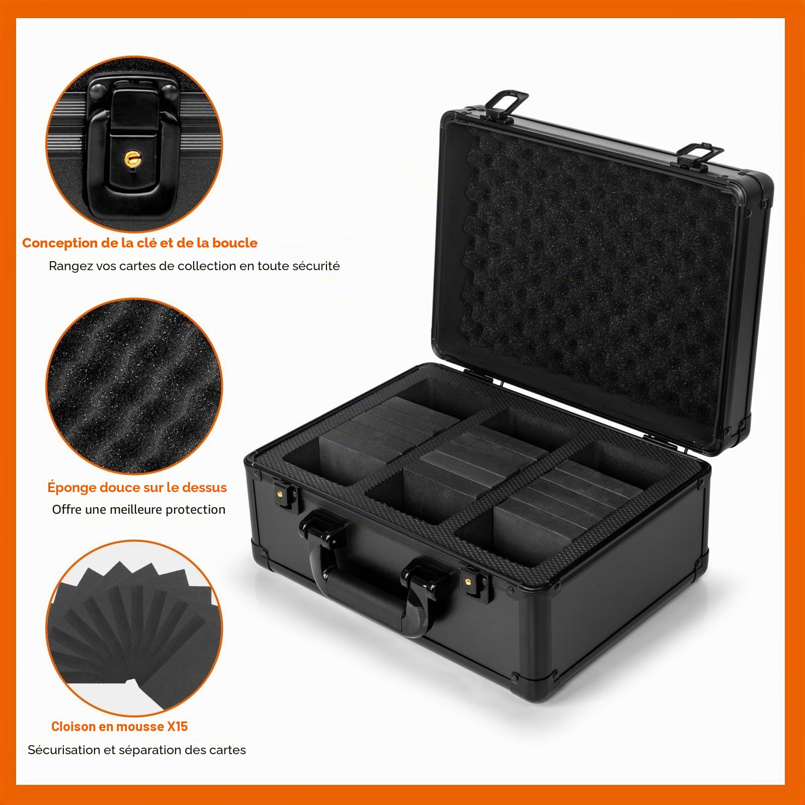 Boîte de Rangement pour Cartes Graduées, Support pour Slabs PSA, Boîte Rigide pour Stockage de Cartes de Collection pour Cartes Sportives, Top Loaders, One Touch - 3 Rangs