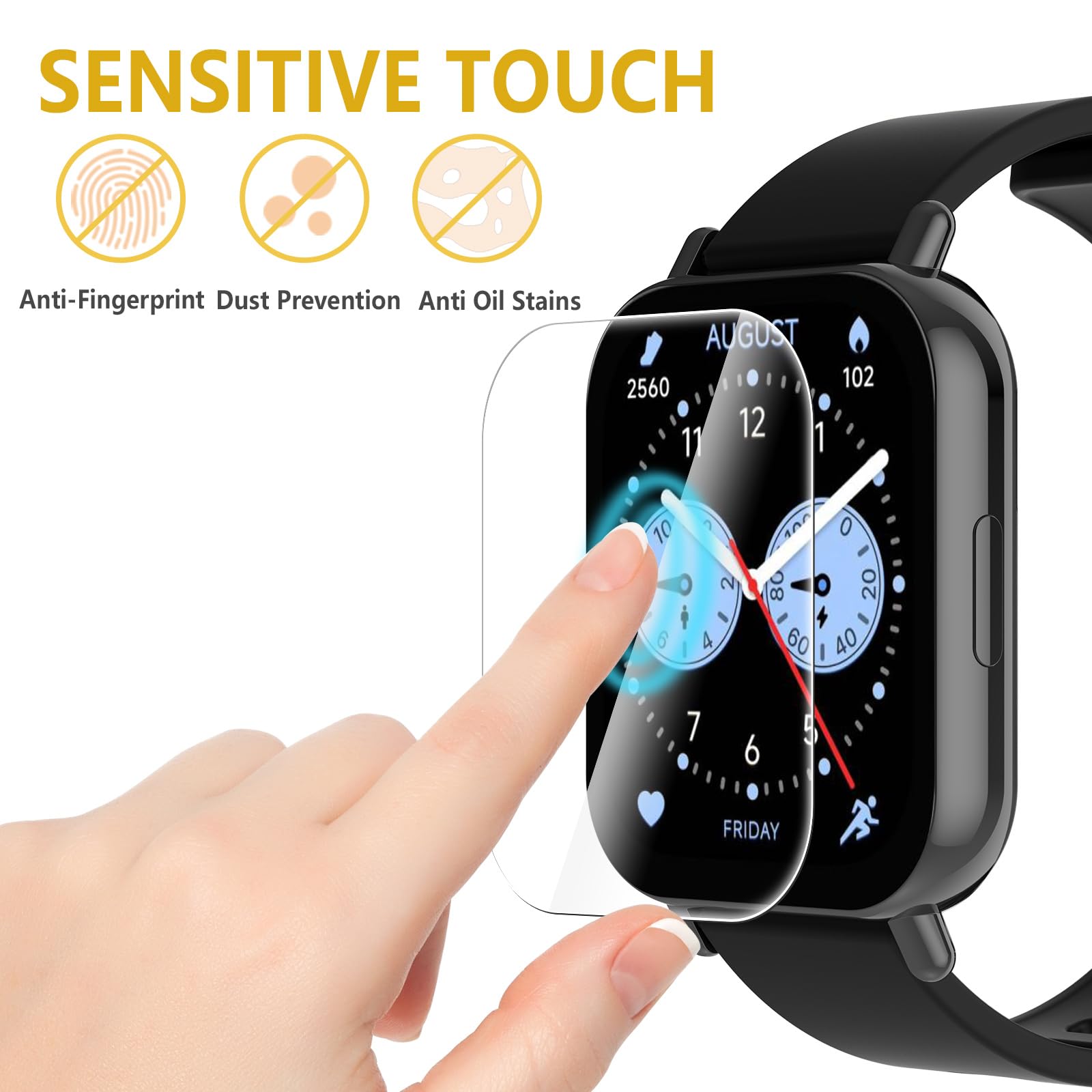 Folia ochronna kompatybilna z Xiaomi Redmi Watch 5 Lite, 6 sztuk, hydrożelowa folia ochronna na wyświetlacz kompatybilna z Xiaomi Redmi Watch 5 Lite, ultracienka folia chroniąca przed zarysowaniami