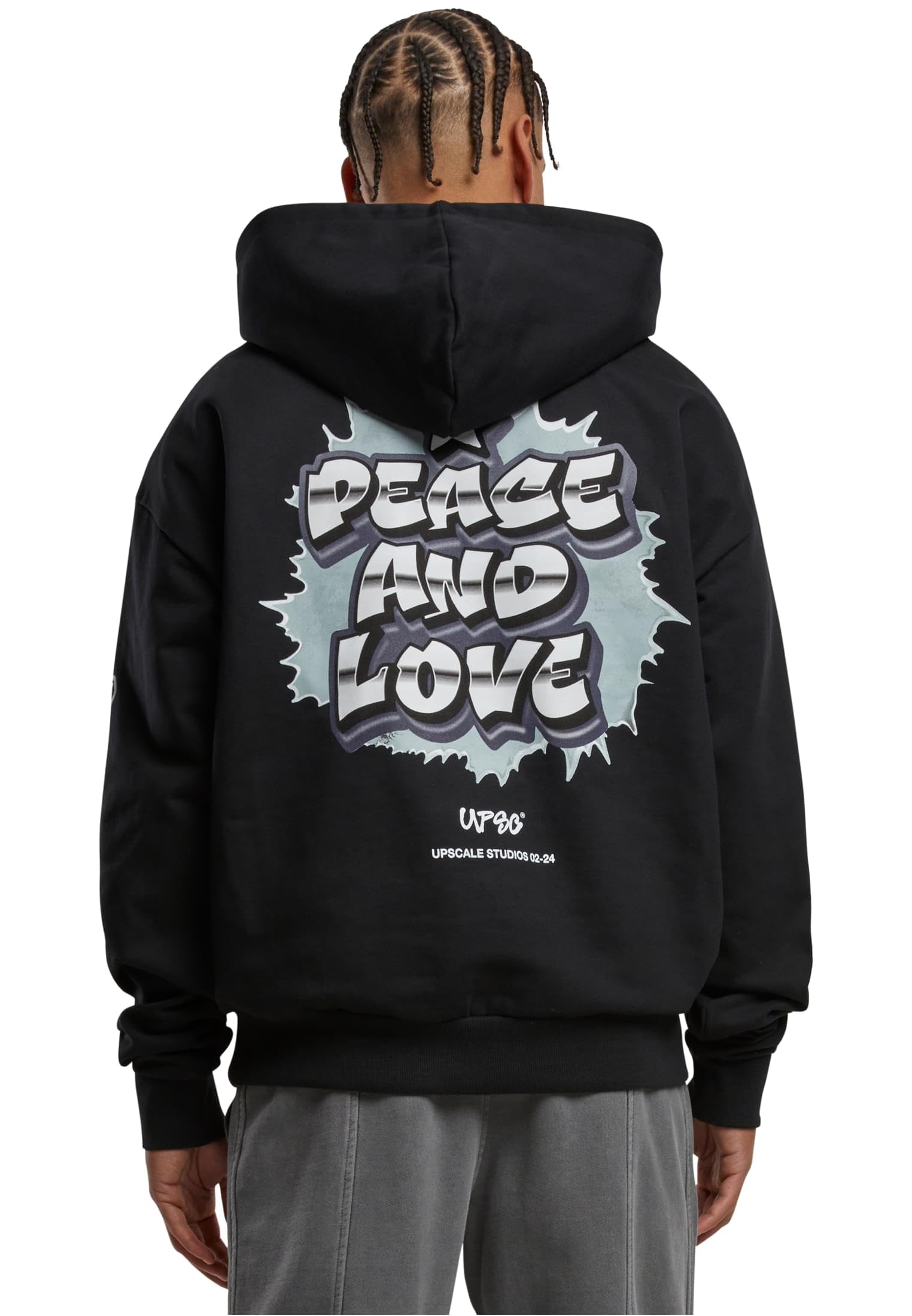 Mister tee Mt3189-peace&Love Ultra Heavy Oversize Hoodie Hooded Sweatshirt Hombre (Pack de 1)