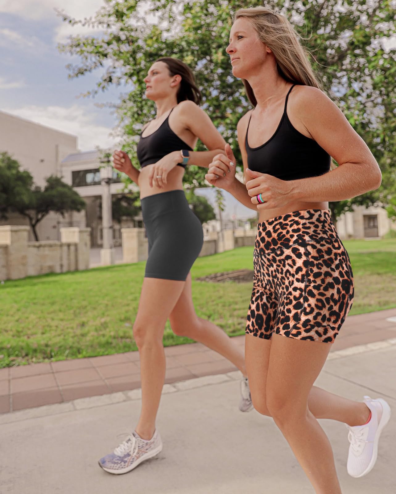 FULLSOFT 4 Pack Biker Shorts for Women with Pockets – 5" High Waisted Tummy Control Workout Yoga Running Gym Tennis Shorts