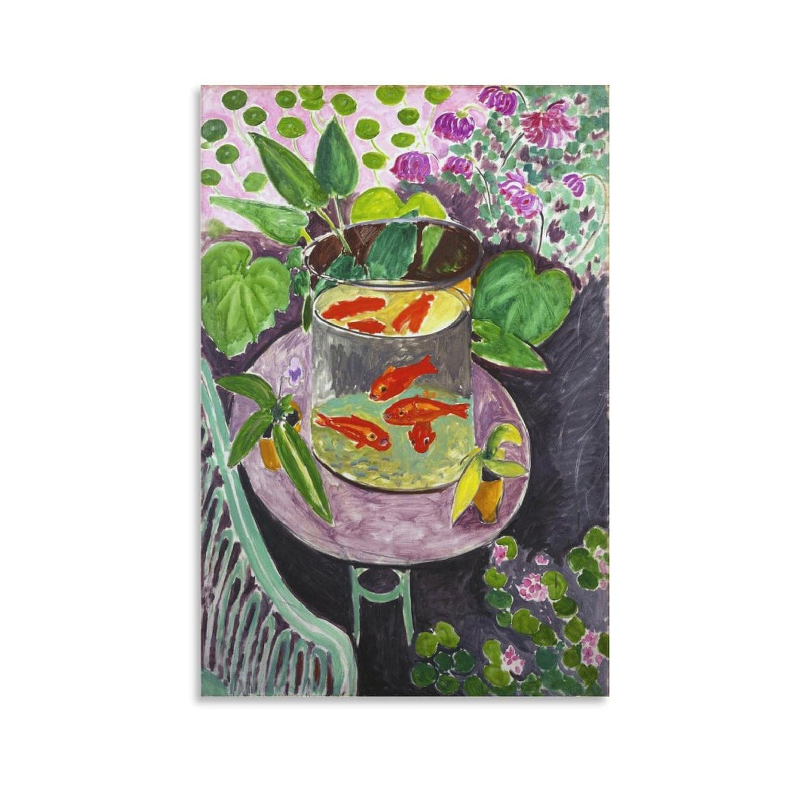 Waonzzai Unframe Famous Painting Henri Matisse Goldfish Poster Red Fish Art Canvas Prints Art Poster Home Decorative Painting; ; 16X24inch(40X60cm)