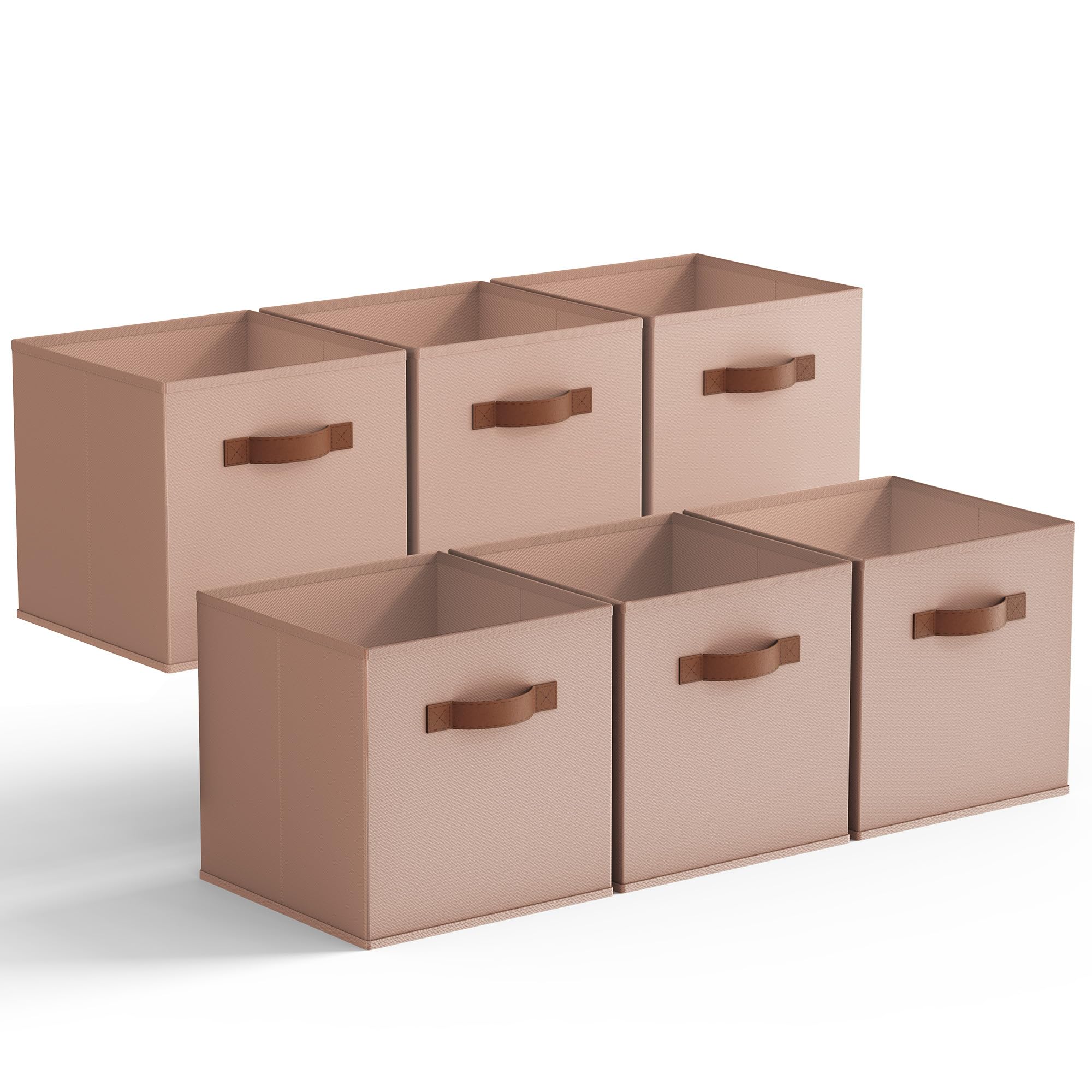 GRANNY SAYS Storage Cube Boxes 27x27 cm, Pack of 6 Fabric Storage Cubes, Square Cloth Baskets for Shelves, Foldable Cube Boxes, Cubby Unit Bins for Organising Accessories, Dusty Pink — image 1