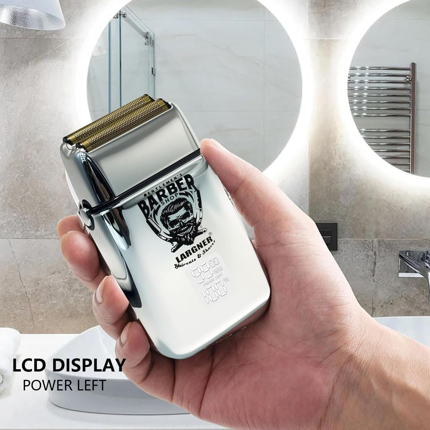 Amazon | LARGNER レトロ電気カミソリ 男性用 髭トリマー付き 充電式