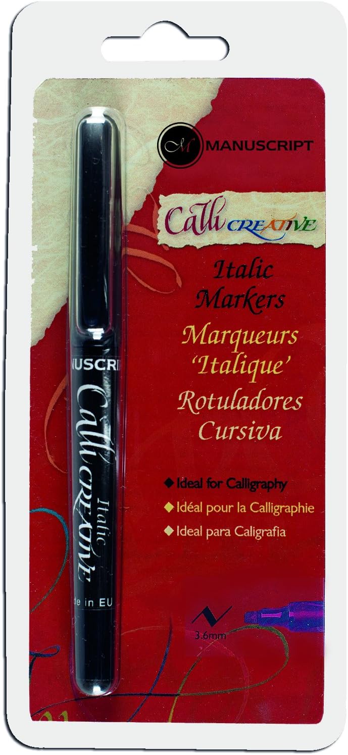 Manuscript 3.6 mm Single Italic Marker Broad, Black