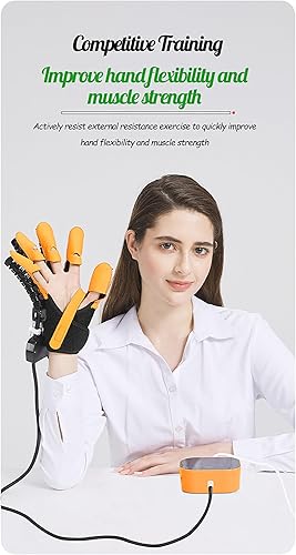 Miniatura 7 de Guantes de robot de rehabilitación para hemiplejia, equipo de recuperación de trazo de mano, guante de mano robot entrenador de dedos con ajuste de